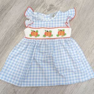 Camellia City Blue & White Pumpkin Dress. Size 6M